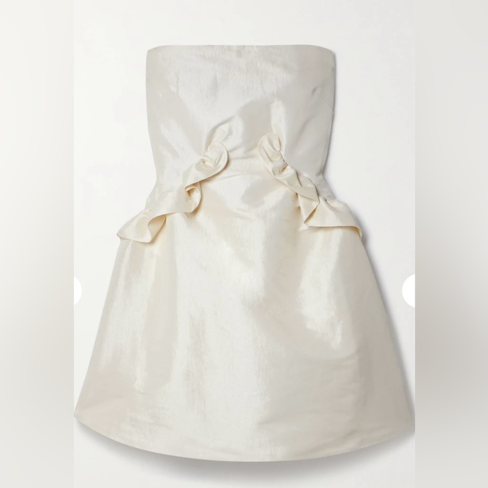 Kika Vargas Diana Strapless Ruffled Taffeta Mini Dress